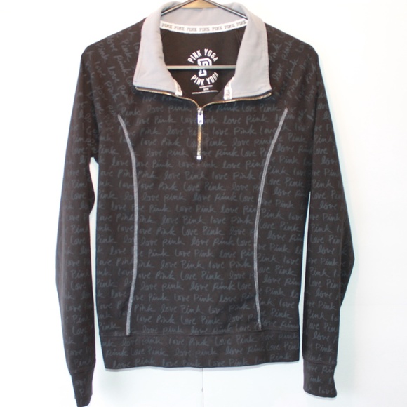 PINK Victoria's Secret Tops - PINK Victoria's Secret Yoga Half Zip Sweatshirt